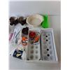 Image 2 : Kitchen Lot- (2) Ice Cube Trays, Microwave Omelette Maker, Plastic Utensils, Misc.