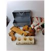 Image 3 : Thermos Lunchkit, (2) Christmas Stockings, Wooden Cars, Misc.
