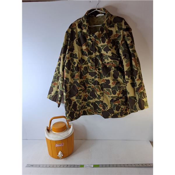 Military Style Jacket- 48 & Vintage Coleman Water Dispenser