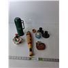 Image 1 : Guiro Instrument, (3) Candleholders, Insulated Canteen, Misc.