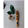 Image 3 : Guiro Instrument, (3) Candleholders, Insulated Canteen, Misc.
