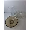 Image 2 : Glass Vase, (3) Bowls, Trinket Dish