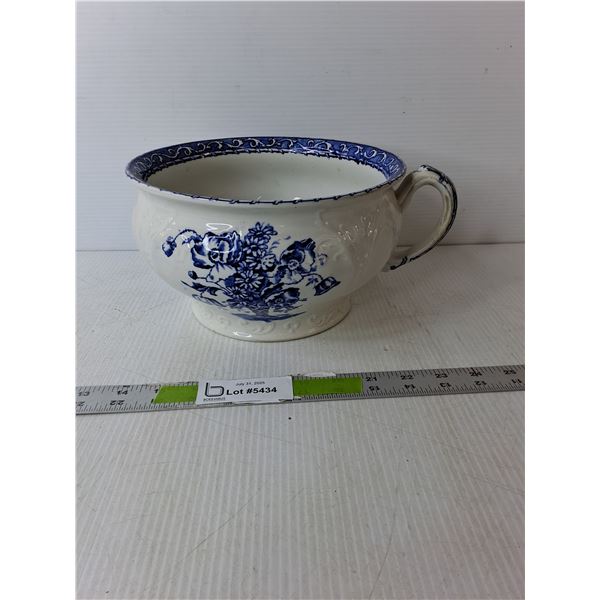 Ceramic Flowered Chamber Pot 9" Diameter