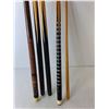 Image 2 : *(4) Pool Cues Up to 56.5" Long- As Is, Cannot Ship