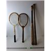 Image 1 : (2) Vintage Tennis Raquets & (2) Baseball Bats