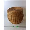 Image 1 : Woven Basket with Lid 15.5" Tall x 16.5" Wide