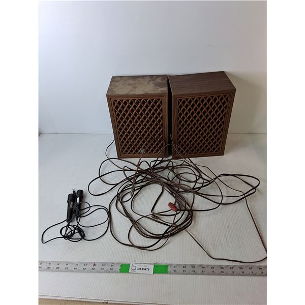 (2) Vintage AGS Speakers & (2) Microphones