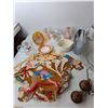 Image 3 : Vincent Van Gogh Reprint, (2) Fabric Rolls, Cake Plate, Misc.