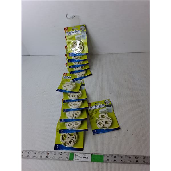 (12) Packages of Trash Bag Bands- Sealed