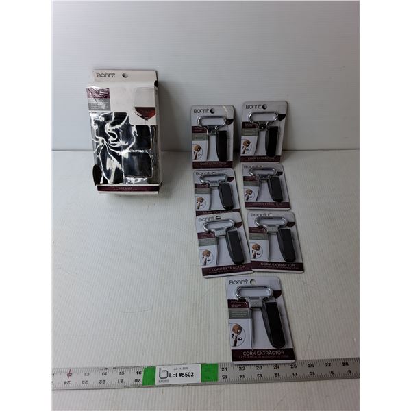 (7) Bonny Cork Extractors & Wine Saver- Sealed/NIB