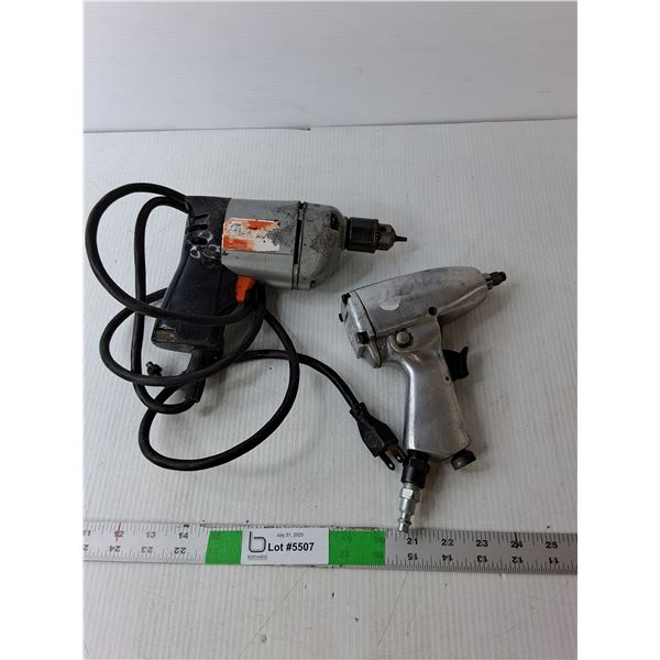 Vintage Black & Decker Corded Drill- Working & 3/8" Air Impact Wrench- Untested