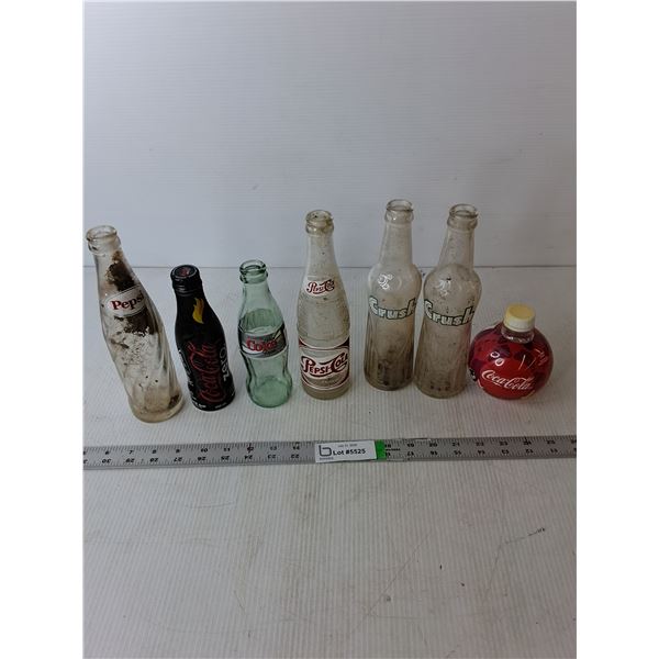 (7) Coca-Cola, Pepsi, Crush Bottles