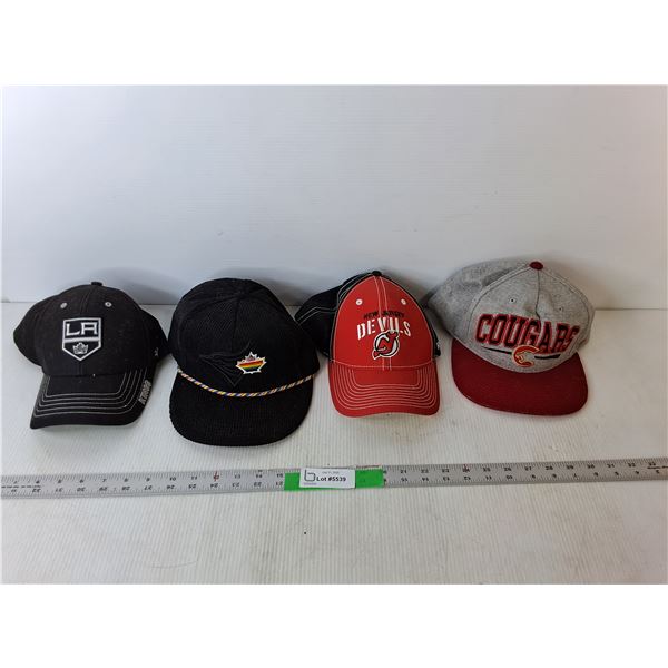 (4) Hats- Prince George Cougars, L.A. Kings, New Jersey Devils, Toronto Blue Jays