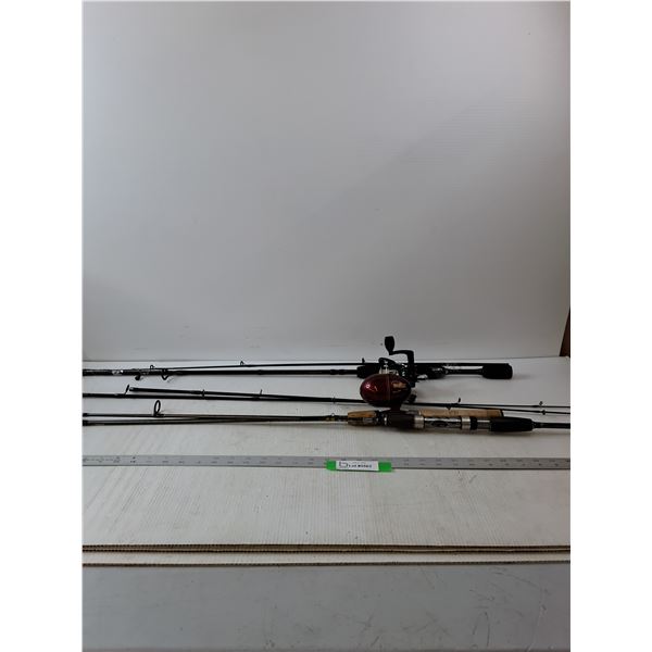 (3) Fishing Rods & Extra  Fishing Poles