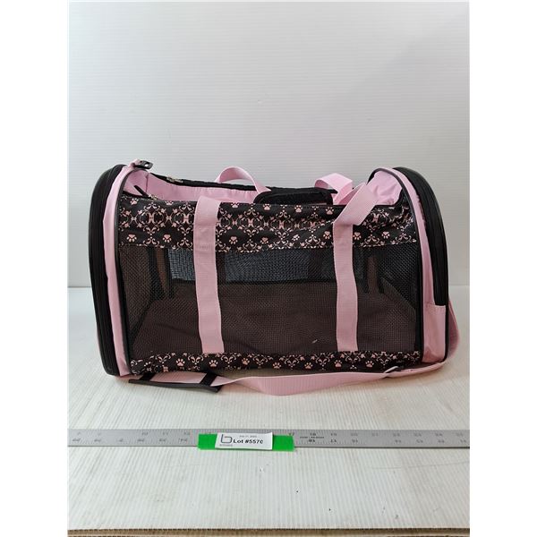 Pink And Black Pet Carrier- 19" x 12" 11.5"- Stains