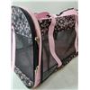 Image 3 : Pink And Black Pet Carrier- 19" x 12" 11.5"- Stains