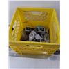Image 5 : Yellow Milk Crate & Metal Parts- 12.5"- PICK UP
