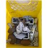 Image 6 : Yellow Milk Crate & Metal Parts- 12.5"- PICK UP