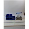 Image 1 : (5) Blue Organizer, Bag Of Screws & Metal Brackets