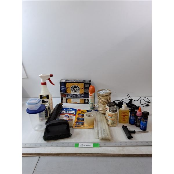 Smoker Bisquettes, Tarp Tape, Sealers, Gun Oils, Weld Bond & Other Miscellaneous Items
