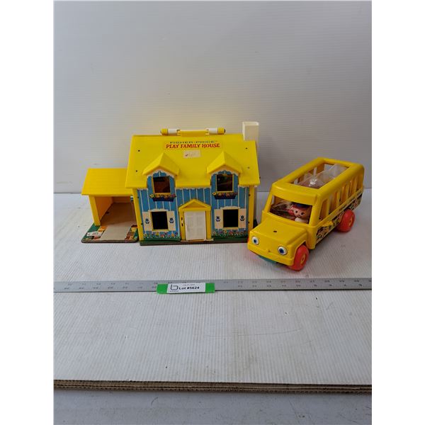 Fisher Price Play Family House & School Bus