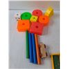 Image 6 : Fisher Price Bouncing Buggy, Plastic Shapes And Wood Poles & Yellow Toys Beds