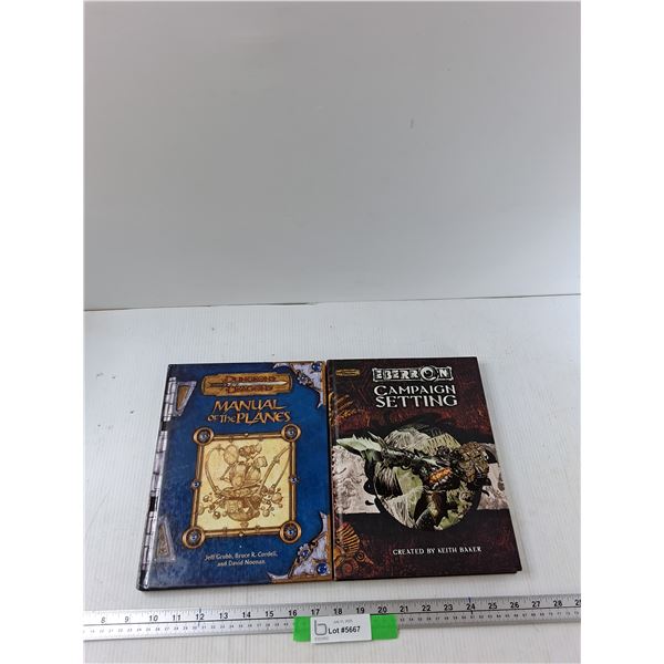 (2) Dungeon And Dragons Book, Manual Of The Plans, Campaign Settings