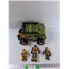 Image 1 : (3) Teenage Mutant Ninja Turtles Figurines, Teenage Mutant Ninja Turtles Assault Van