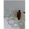 Image 2 : Assorted Glass Bottles - Amber Bottle, Glass Tumbler, Whisky Bottles- As Is