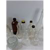 Image 3 : Assorted Glass Bottles - Amber Bottle, Glass Tumbler, Whisky Bottles- As Is