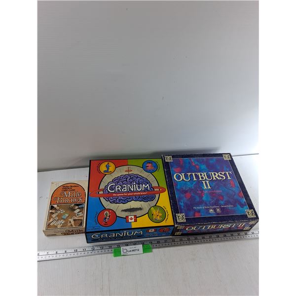 (3) Board Games - Mille Bornes, Cranium, Outburst 2