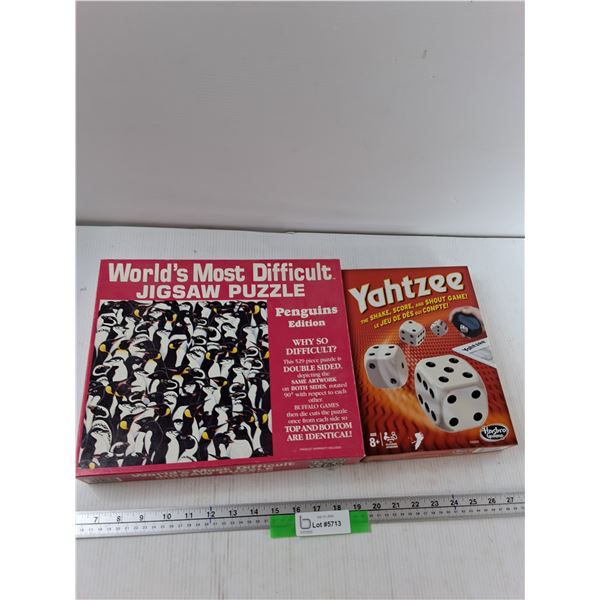 Worlds Most Difficult Jigsaw Puzzle, Yahtzee - As Is