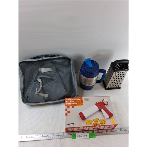 Storage Bag, Thermos, Grater, Cookie Press & Cake Decorater