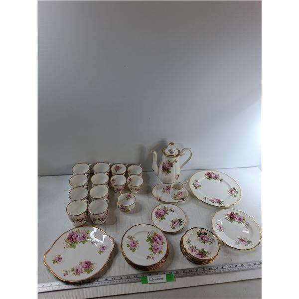 Royal Albert American Beauty Dishes - (13) Cups, (17) Plates, Tea Pot, Misc - CANNOT SHIP