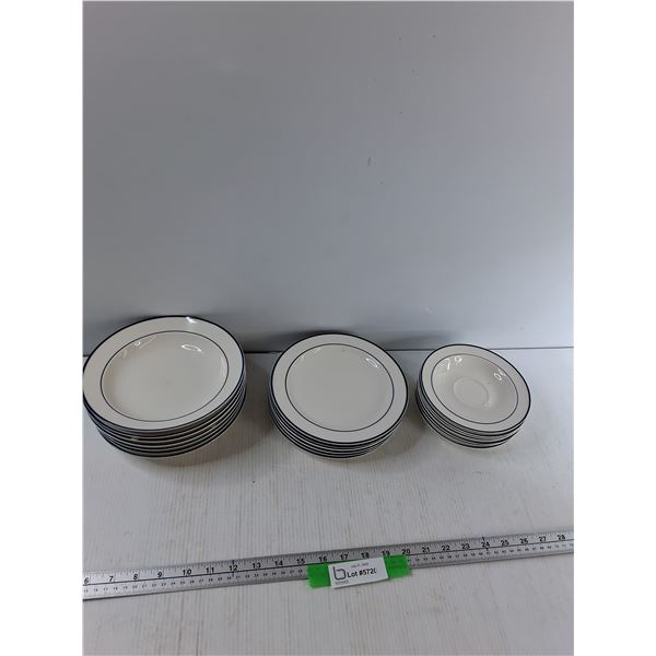 Intro Stoneware - (7) Bowls, (6) Plates, (7) Saucers - As Is CANNOT SHIP