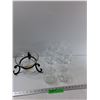 Image 1 : Decorative Glass Bowl Holder, (4) Wine Glasses, (2) Candle Holders