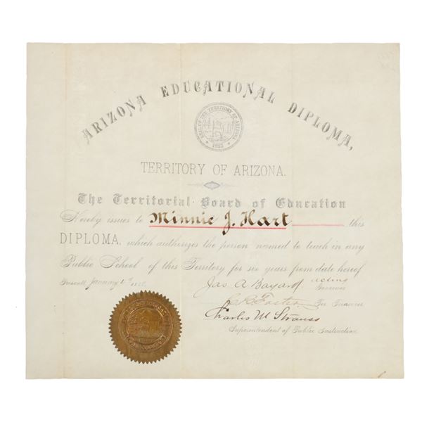 Minnie Hart '88 Arizona Territory Teaching Diploma