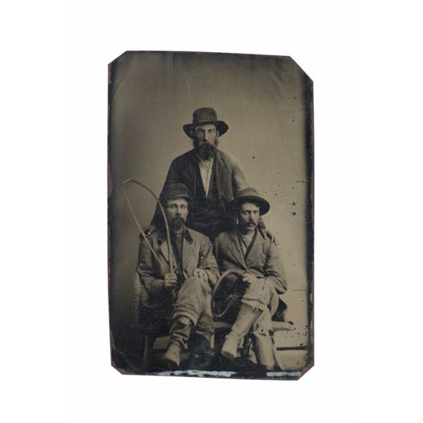 Rare Tintype Photograph of "Drovers", c. 1860-70s