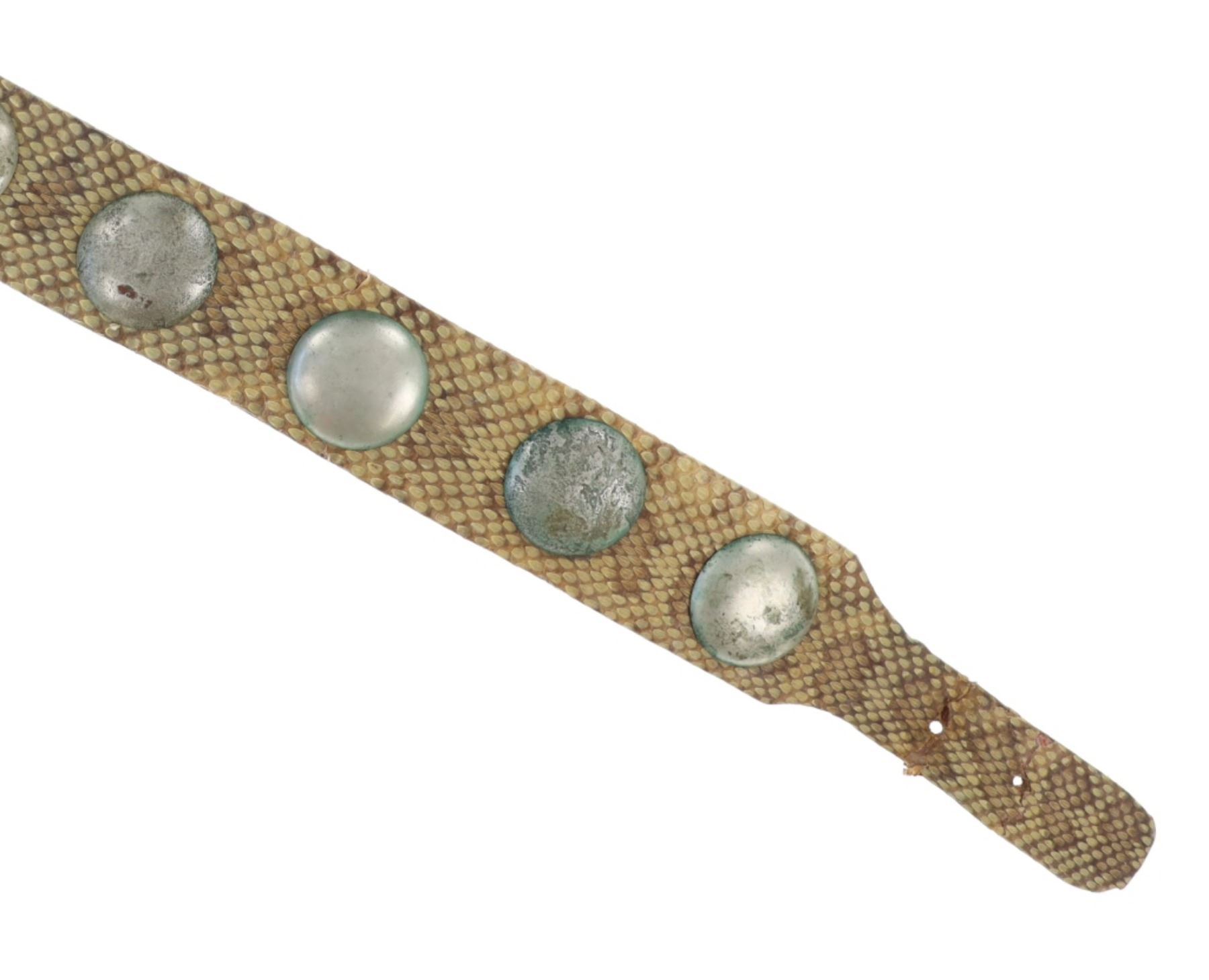 19th-century Comanche Concho Rattlesnake Belt RARE