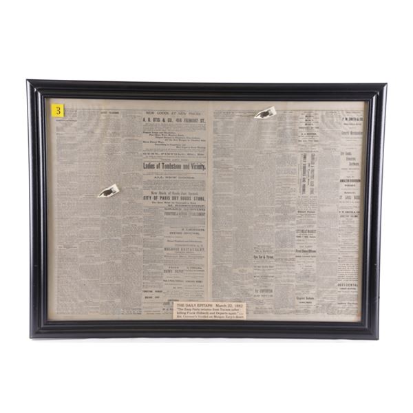 Tombstone Epitaph Newspaper March 22, 1882