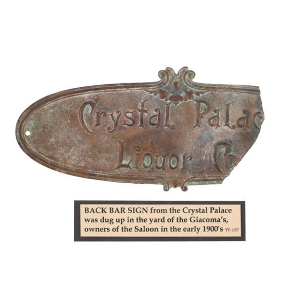 RARE Tombstone, A.T Crystal Palace Saloon Bar Sign