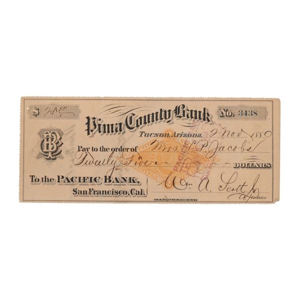Mrs. Lionel Jacobs Signed Pima County Bank Note