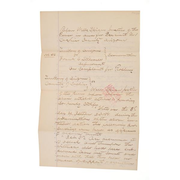 1881 Frank C. Stilwell Wells Fargo & Co. Robbery