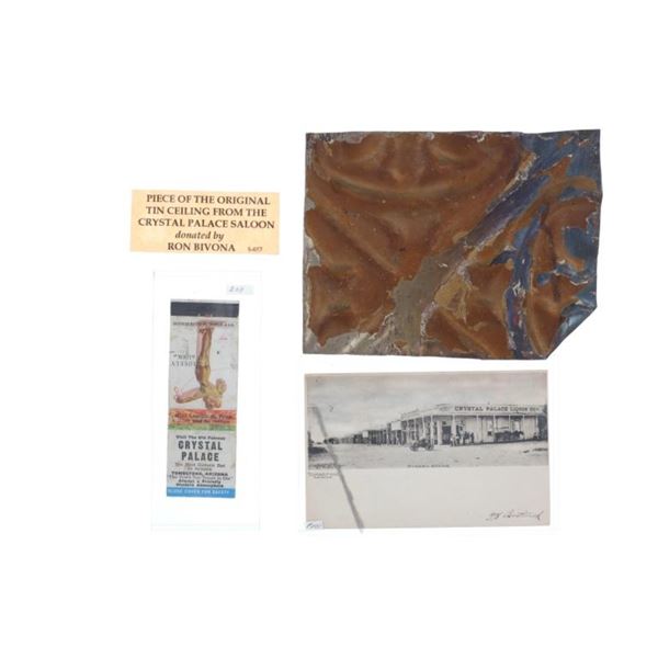 Crystal Palace Ceiling Tin, Postcard & Matchbook