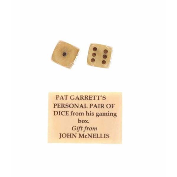 Authentic Sheriff Pat Garrett Dice Pair c.1880