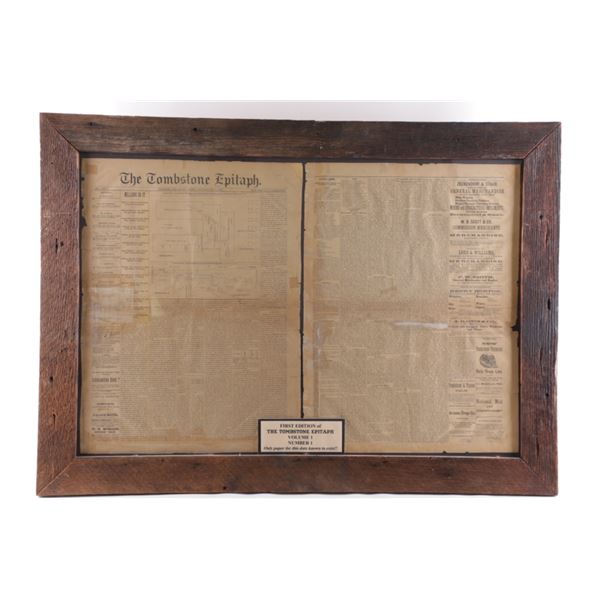 The Tombstone Epitaph: May 1, 1880 "Vol 1-No 1"