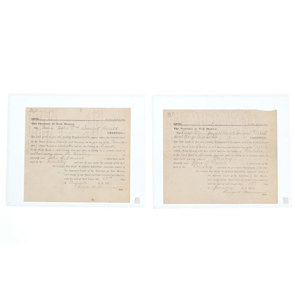 Ca. 1881-1882 New Mexico Territory Subpoenas (2)