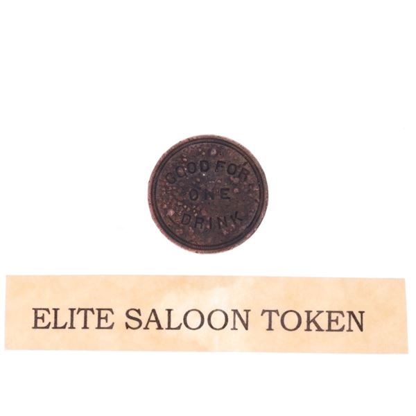 Tombstone Found Elite Saloon Brass Drink Token