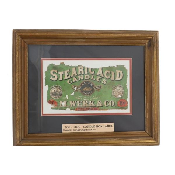 M. Werk & Co. Framed Candle Box Label 1880-1890s