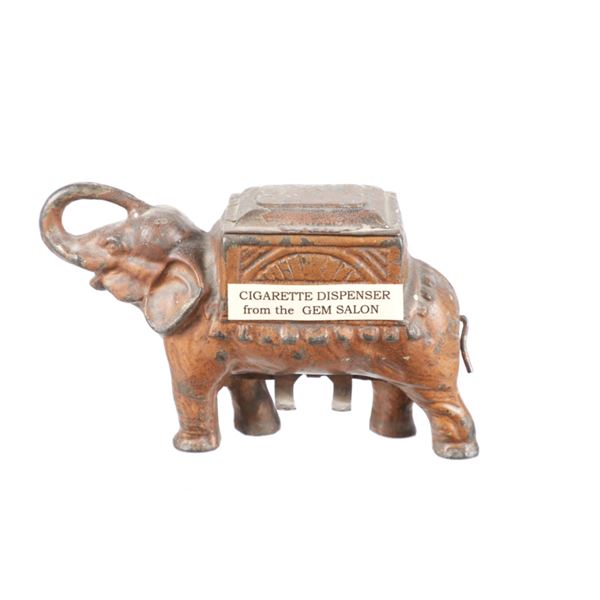 Gem Saloon Cast Iron Elephant Cigarette Dispenser